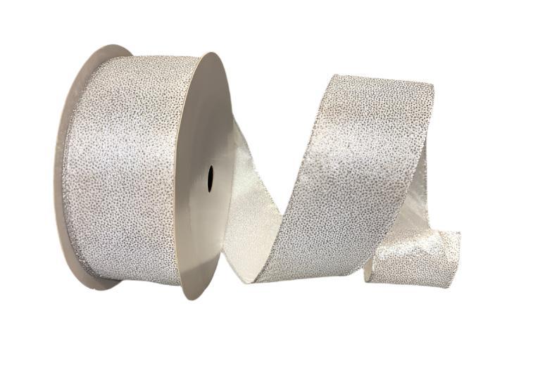 CH0740-136 (28713) - Glittered Satin, Silver 2.5"x50Yd