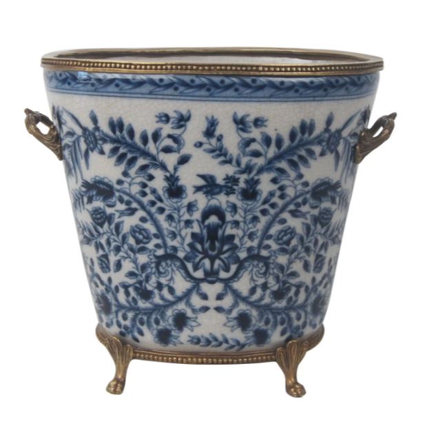 CPLA9223.BLWH (32121) - Planter 9"X8" Blue/White