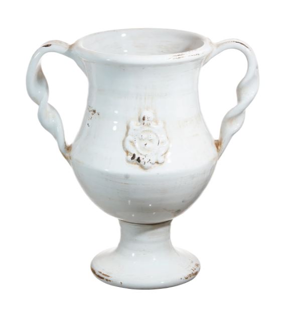 CURN8002.ANWH (31365) - Rutherford Amphoral Urn 16" Antique White