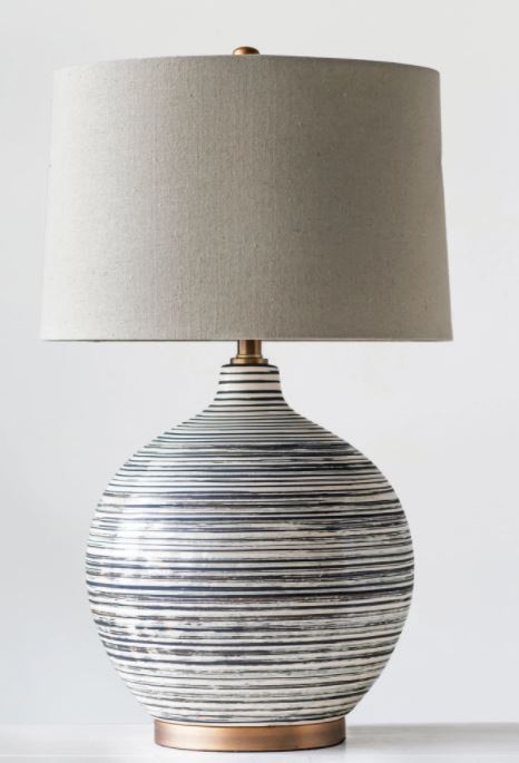 DF0860 (29827) - Ceramic Lapm W/Linen Shd