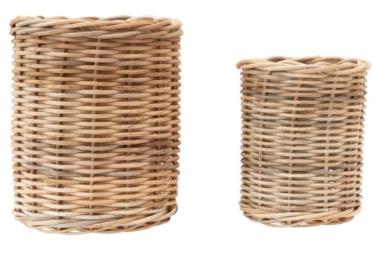 DF3887++ (29848) - Hand Woven Wicker Basket 8"X8" Lg