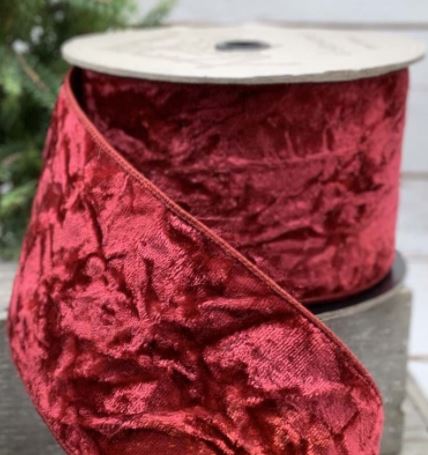 DS05-0041 (30109) - Crushed Velvet Dupion, Red 4"X10Yd