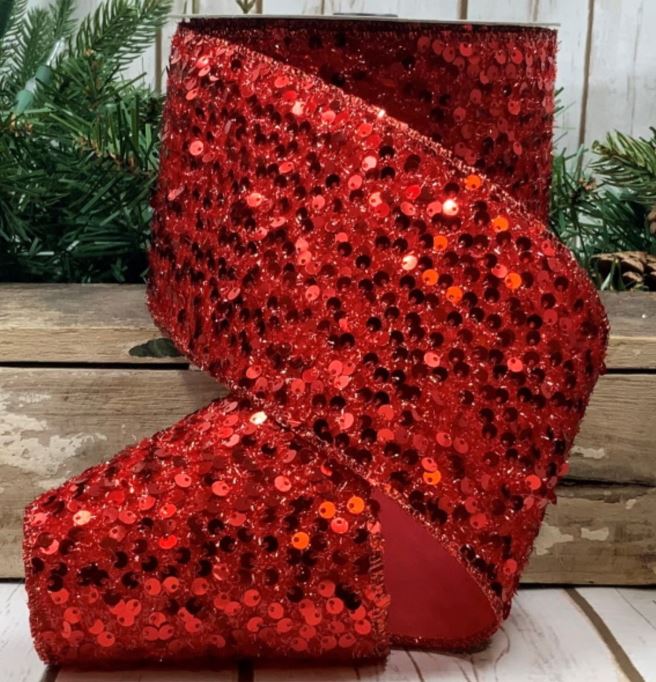 DS09-4022 (30567) - Sequin Tinsel, Red 4"X10Yd