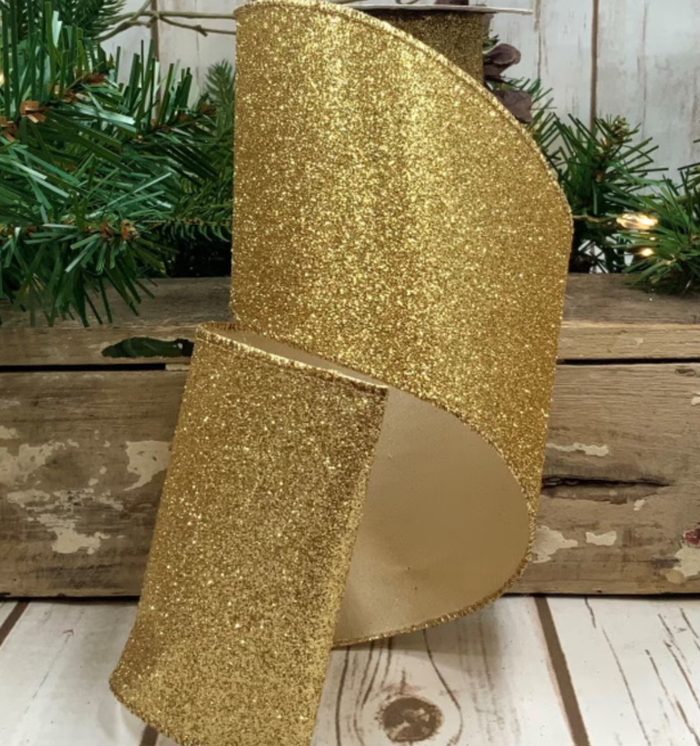 DS15-6913 (11652) - Vintage Glitter, 4"X10Yd Gold