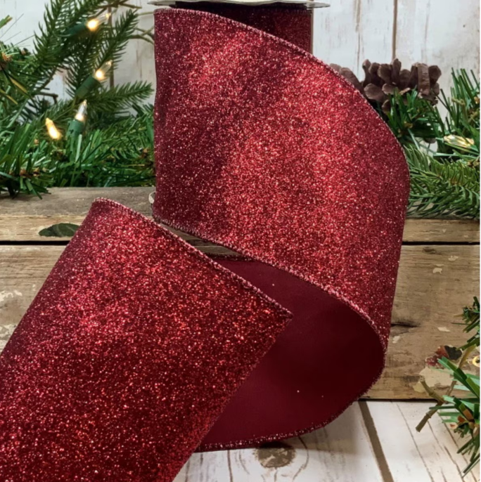 DS15-6928 (00363) - Vintage Glitter, Burgundy 2.5"X10Yd