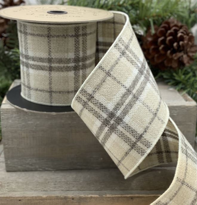 DS88-1256 (26436) - Hopsack Faded Plaid Cream/Grey