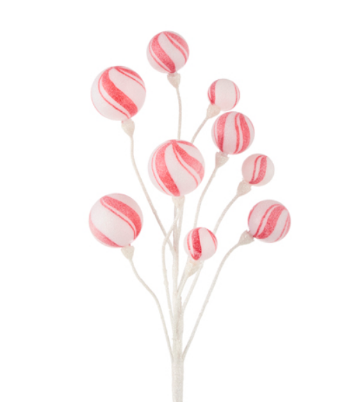 F4116296 (32130) - Peppermint Stripe Ball Spray 23.5"