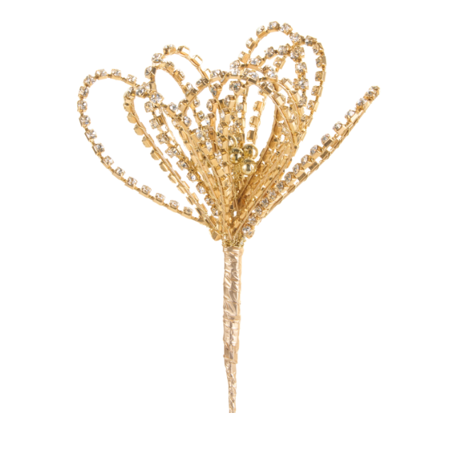 F4617592 (11520) - Rhinestone Flower Stem 23" Gold