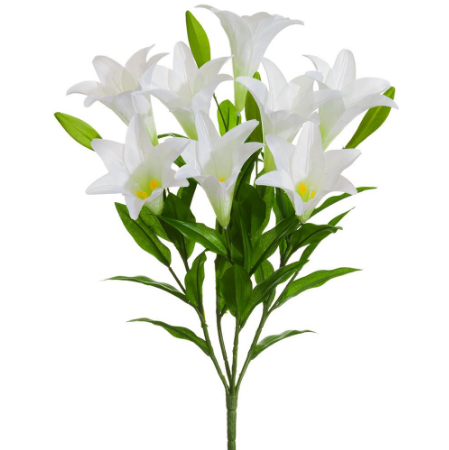 FBL662-WH(11411) - Easter Lily Bush 25" White