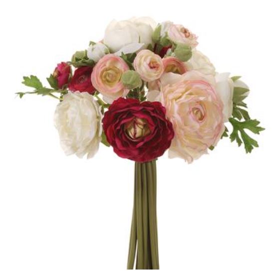 FBQ368-PK/WH (31453) - Ranunculus Bouquet Pink White 9"