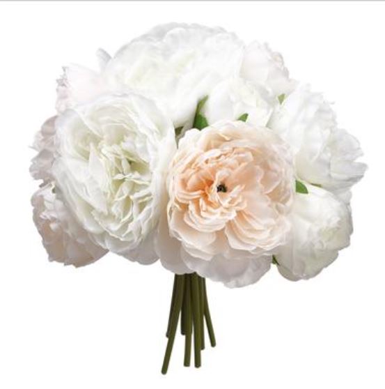 FBQ733-CR/BS (31456) - Peony Bouquet 11" Cream Blush