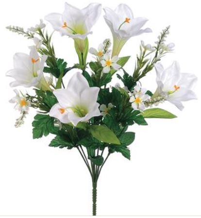 FBX937-WH(11561) - Easter Lily Daisy Bush 19.5" White