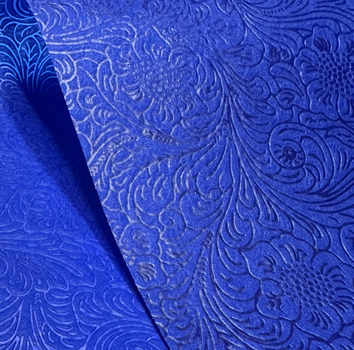 FW20-25 (11084) - Royal Blue Flower Embossed Wrap, 20" x 20" Sheets, 100/Pack