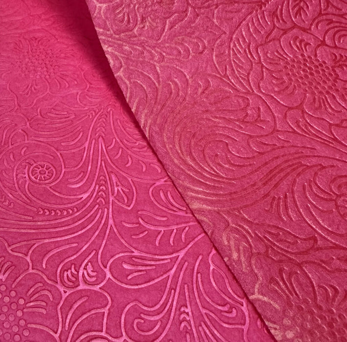 FW20-28 (11085) - Fuchsia Flower Embossed Wrap, 20" x 20" Sheets, 100/Pack