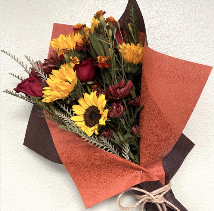 FW20-31 (52) - Flower Embossed Wrap - 20" x 20" Sheets - 100/Pack - Rust