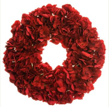 FWH335-RE (27502) - Hydrangea Wreath Red 23"