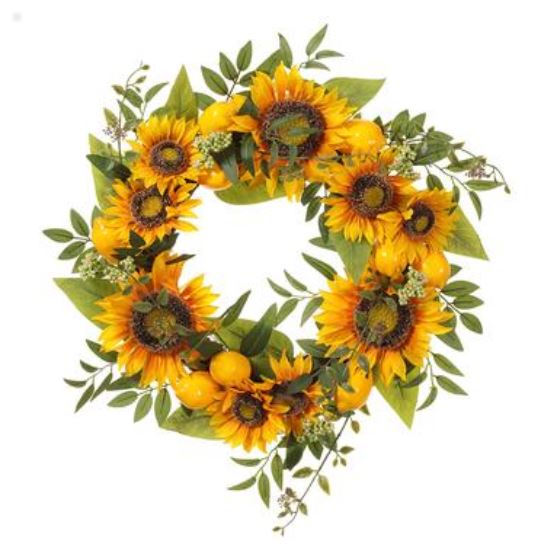 FWS530-YE (32282) - Sunflower Lemon Wreath Yellow 24"