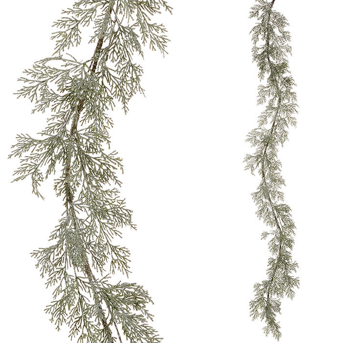 G3902535 (27695) - Iced Cedar Garland 6'