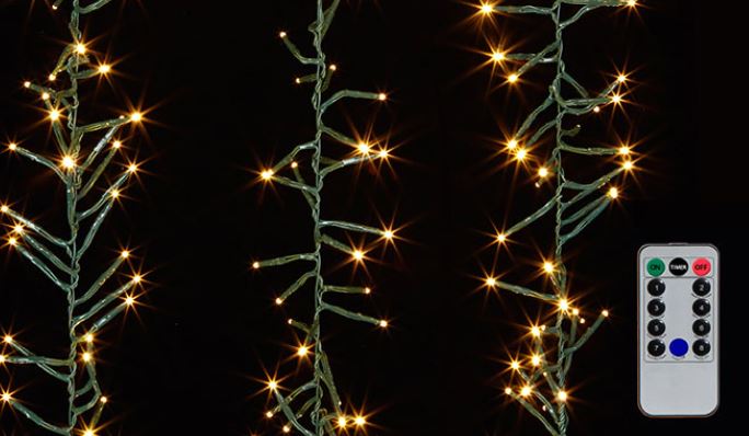 G3937045 (28002) - Cluster Garland Green Wire Batter 15'