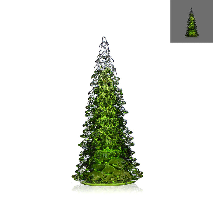 GC11086GR (00399) - Christmas Tree  9"X4.5" Green/Clear