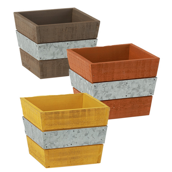 77752 (30793) - 5" Square Striped Planter