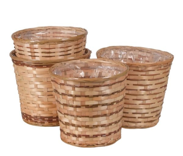 3-153/1-C (16272) - 8" Natural Bamboo Potcover, 9.5" x 8"