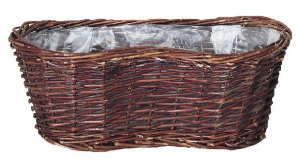 2-744R/1 (12945) - 15" Rustic Willow Peanut Basket, 15" x 7.5" x 6"