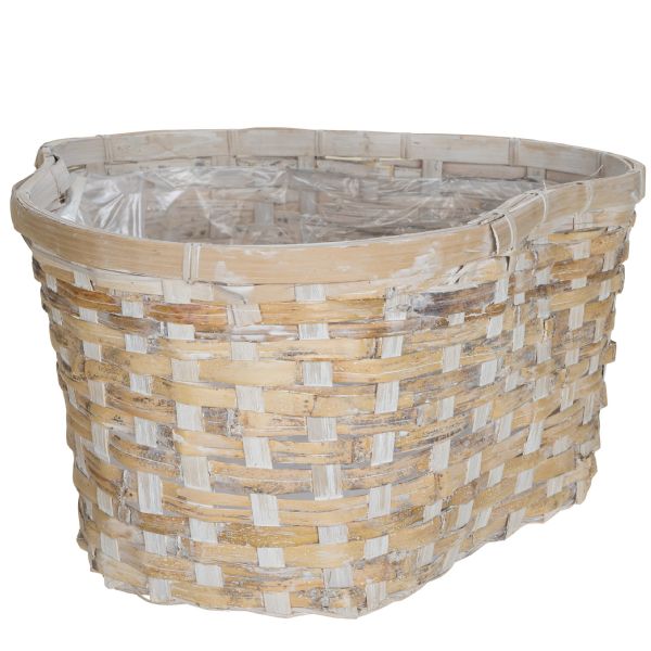 2-747CWW/1 (13783) - 13.5" White Triple Potcover, Holds Three 6.5" Pots, 13.5" x 12" x 6"