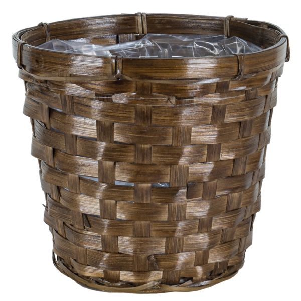 3-516EHN/1 (30914) - 7" Stained Bamboo Planter, 7" x 6"