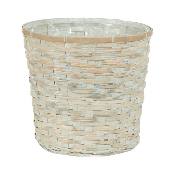 3-303DWW/1 (18954) - 10" White Wash Rattan Basket Potcover