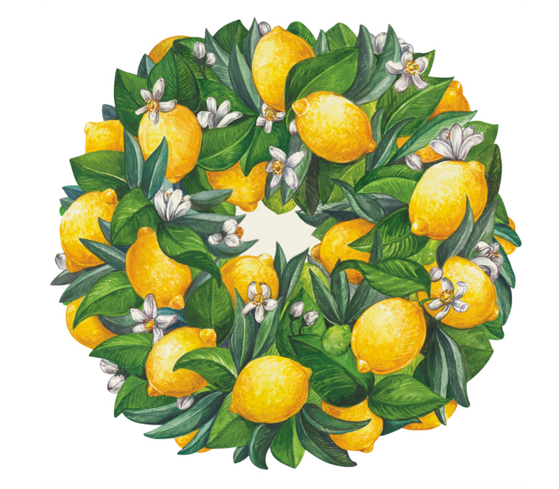 KP1289 (11) - Placemat Die Cut Lemon Wreath 12 Sheet