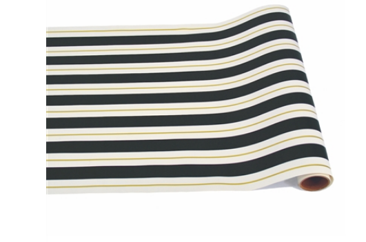 KP492 (28) - Runner Stripe Black & Gold 20"X25'