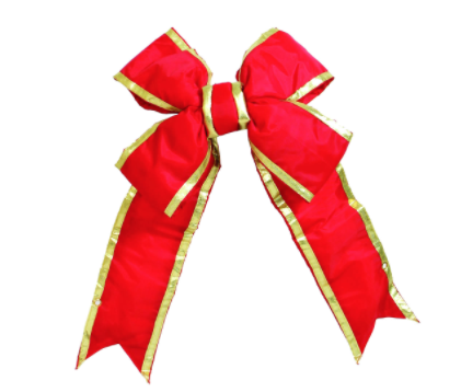 L130412 (29272) - Red Gold Nylon Out Bow, 12"X15"