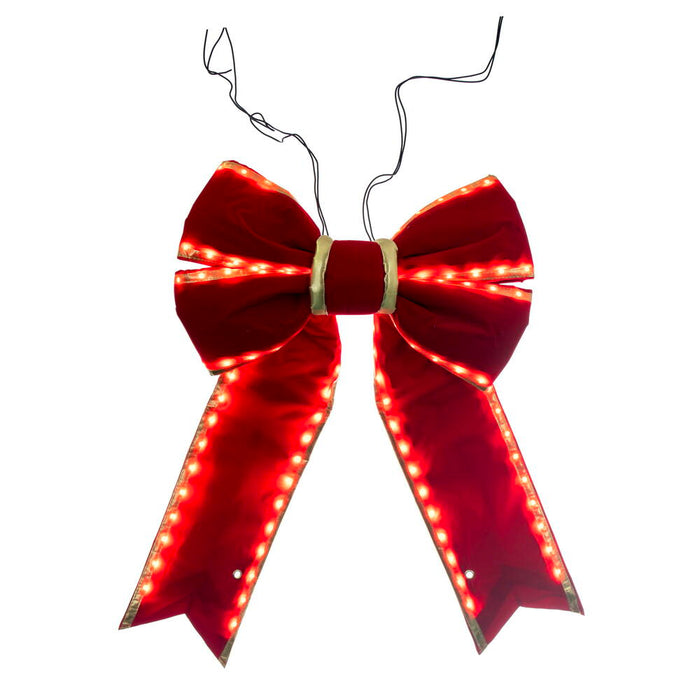 L231418LED (31397) - Velvet Led UV Bow Red Gold 18"X23"