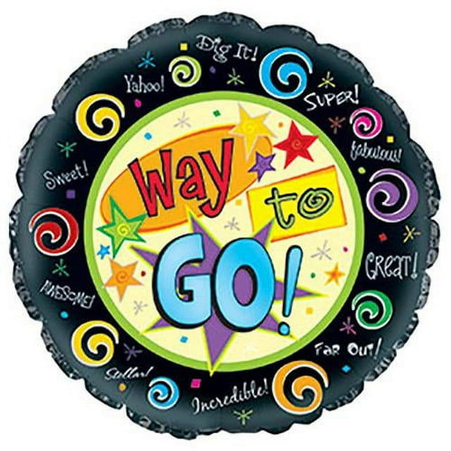 114661 (13756) - Mylar Way To Go! Black/Multi 17"