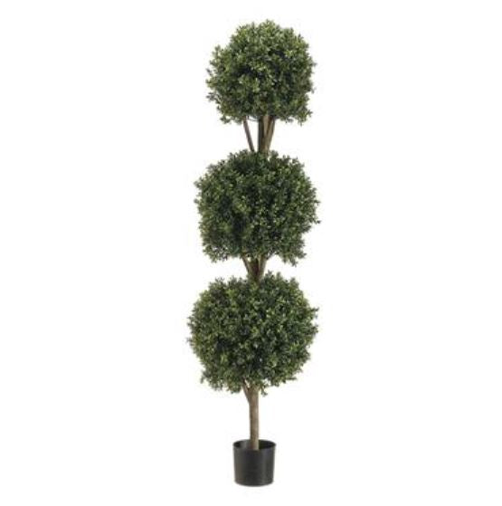 LPB274-GR/TT (4003) - Triple Ball-Shape Topiary 4 Ft In Plastic Pot