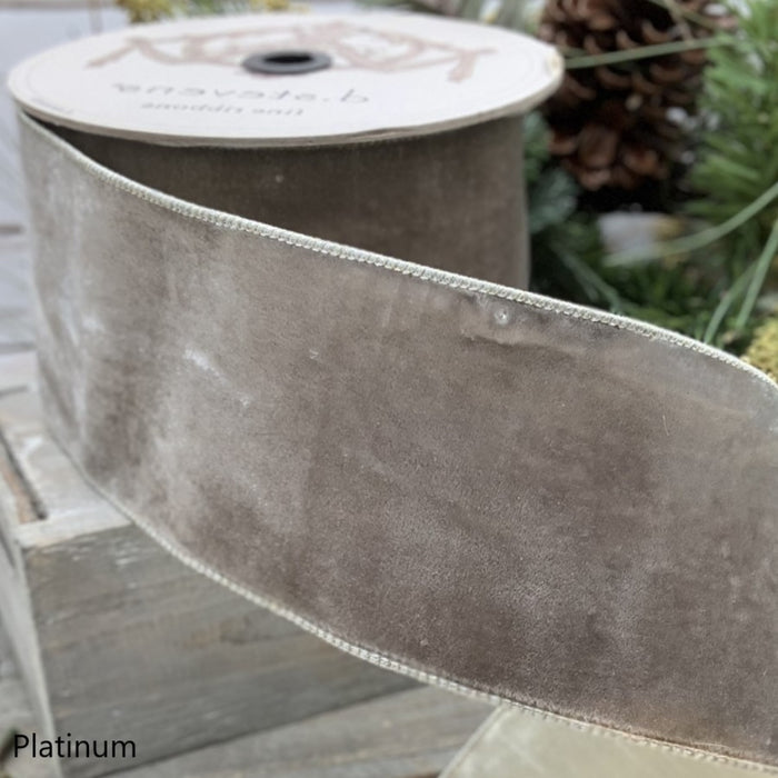 DS07-1423 (00495) - Lush Velvet Metallic 1"X10Yd, Platinum