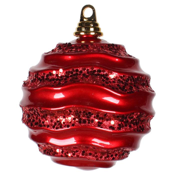 M132003 (27367) - Glitter Wave Ball 6" Candy Red