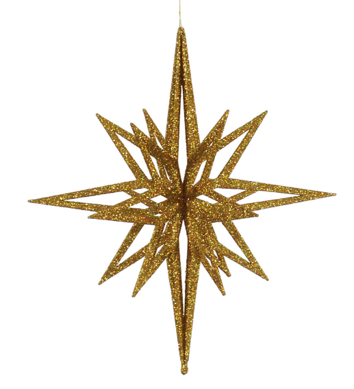 M148308 (11639) - Star Christmas Ornament 16" Iridescent Gold