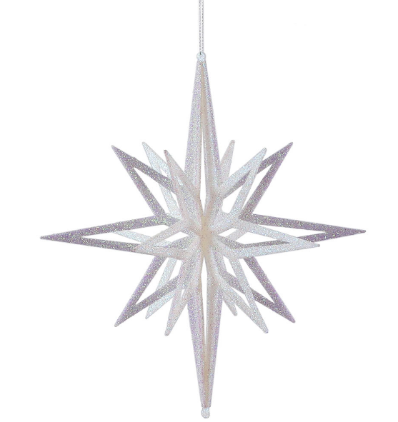 M148311 (11633) - Star Christmas Ornament 16" Iridescent White