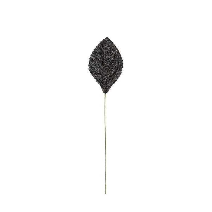 MA3880-BK (22803) - Glitter Leaves Black 50/Pk