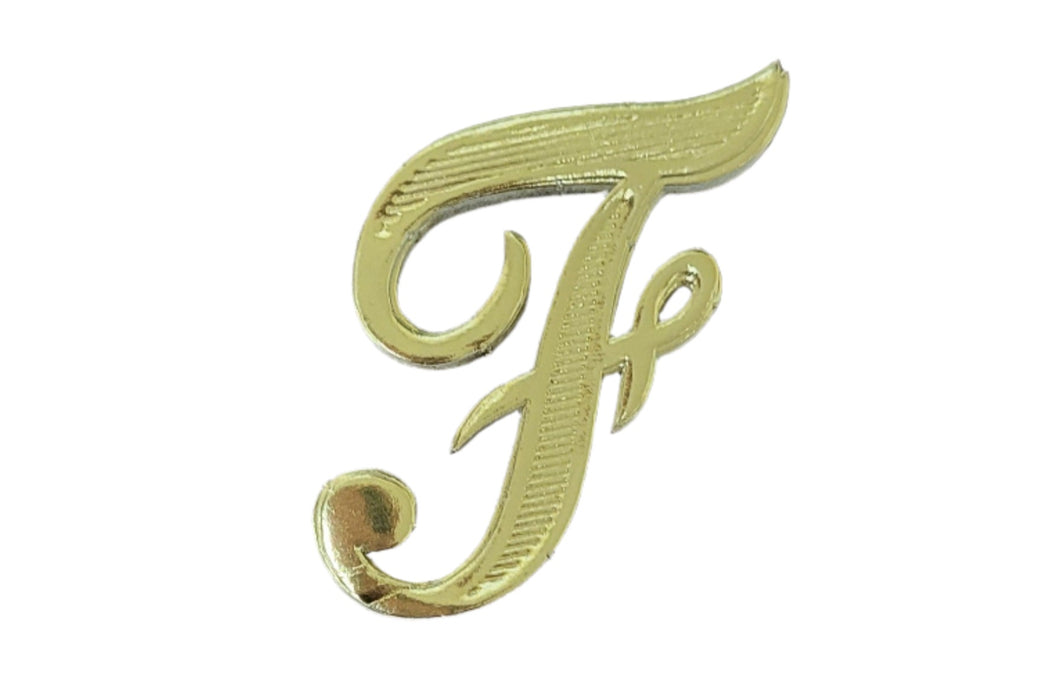 MJ40182/F (12711) - Script Letter "F" Gold 25/Bag