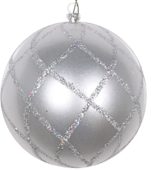 MT198107D (30637) - Ball Ornament Glitter Bag/3, 4.75" Silver