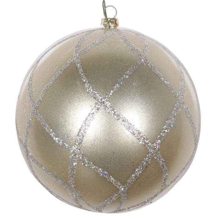 MT198138D+ (28878) - Glitter Net Ornament 4.75" Champagne