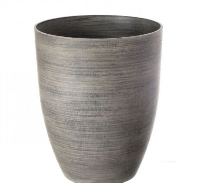 MT20793 (32035) - Fiber Resin Cortina Tall Planter Grey/Black 16.5"X13.5"