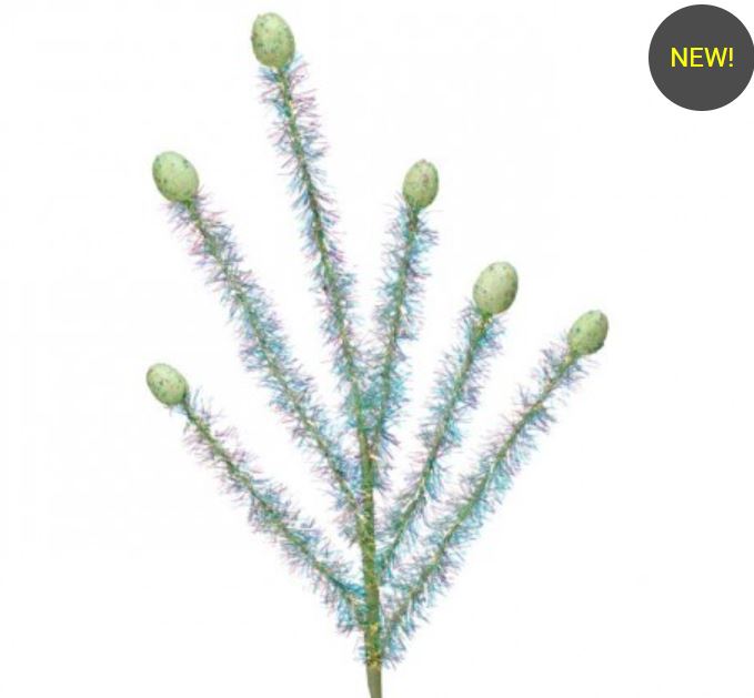 MT26040-GR (31441) - Easter Egg Tinsel Spray X6 Mint Gr 23" REG. $3.90