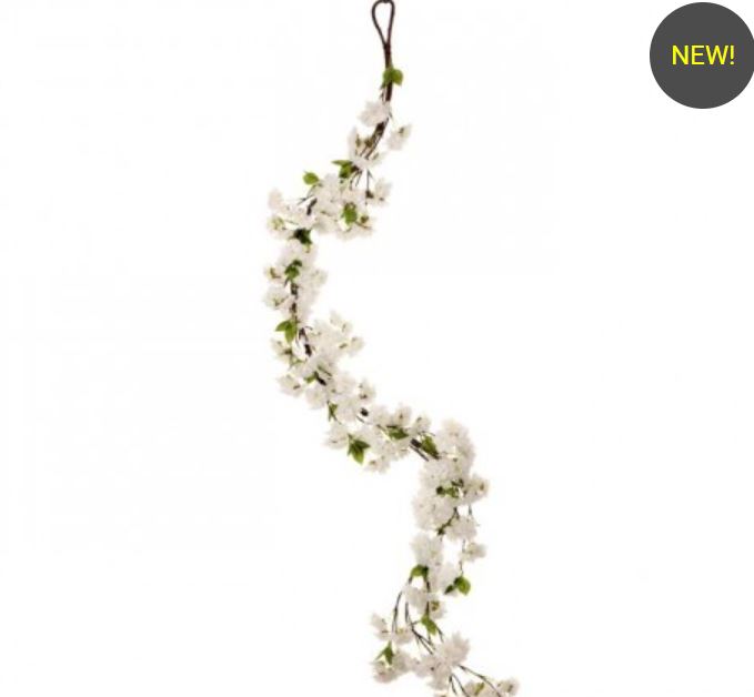 MTF24350-WH (31449) - Cherry Blossom Garland Wh 5'