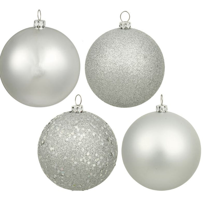 N591007A (30635) - Ball Ornament Assorted 4, 4" Silver