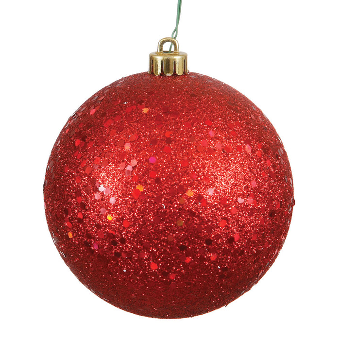 N591503DQ (28856) - Red Sequin Ball Drilled 6" 4/Bg