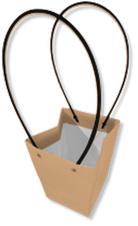 PB2023 (40022) - Pretty Bag Trapezoid Waterproof 5"x 3.75"x6" Kraft Brown
